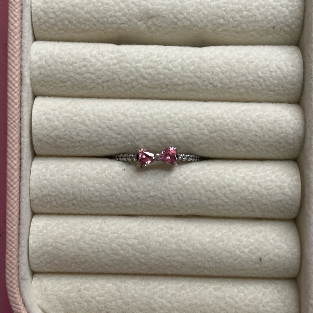 Elegant Pink pandora Bow Ring